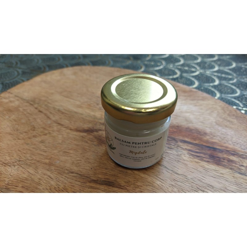 Balsam pentru corp cu pietre și cristale - migdale