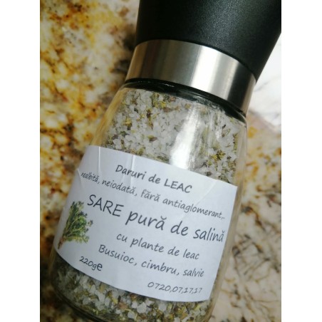 Sare de ocnă cu plante de leac - cimbru, busuioc, salvie